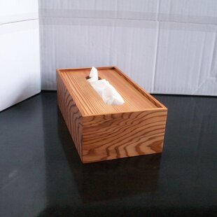 【屋久杉】木製 蓋付き長方形箱 ○屋久杉 無垢 ティッシュケースカバー ティッシュペーパーボックス