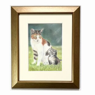 原画・イラスト】「猫がいる場所」 ※木製額縁入り（2Lサイズ）猫の絵