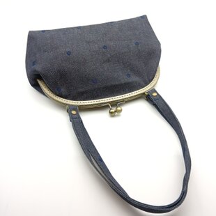 豚革 ピッグスキン バネ口ポーチ ハンドメイド 手縫い レザークラフト