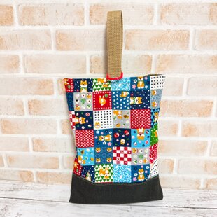 クロスステッチ刺繍：真っ赤なバス☆レッスンバッグ／＊入園入学・通園