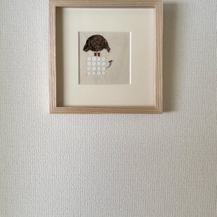 切り絵 菊 二枚重ね額縁 透明背景 日本画顔料 茶の渋紙 | iichi 日々の