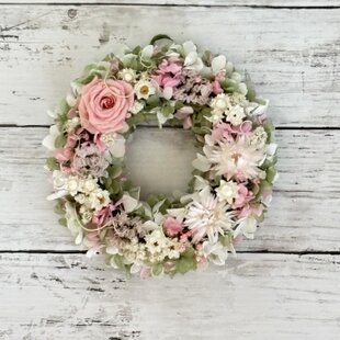 時間」wreath キングプロテアとヤナギのリース ナチュラル ドライ