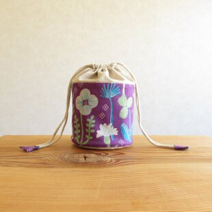刺繍入り巾着袋 「ごはんとお味噌汁」 | iichi 日々の暮らしを心地よく