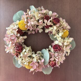 カーネーションのナチュラルドライフラワーハーフリース！AtelierKouan
