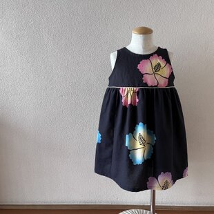 前開きスモック 150 グレー×ステッチリボンレース | iichi 日々の