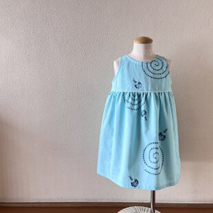 前開きスモック 150 グレー×ステッチリボンレース | iichi 日々の