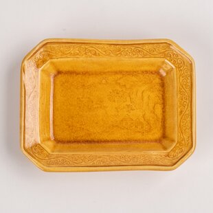 淡路珉平焼 黄釉陰刻八角小皿 豆皿 個体B | iichi 日々の暮らしを