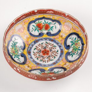 古伊万里 金襴手 柘榴蟠桃文 透し彫り大鉢 明治時代 E1585 | iichi