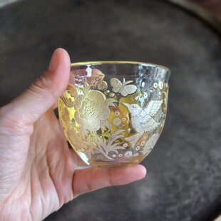 パート・ド・ヴェール ぐい呑 朱色 ガラス作家 佐伯泰典作 | iichi