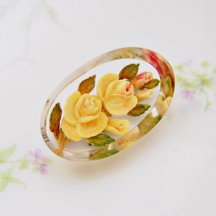 80s UK A&S Vintage Rhinestone Leaf Motif Brooch | iichi 日々の