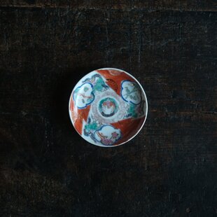 大聖寺伊万里 金襴手 更紗花文 菊形豆皿 明治時代 E106B | iichi 日々