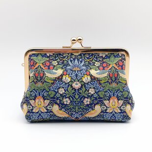 インド刺繍リボンのがま口ポーチ/ペンケース ブラック | iichi 日々の