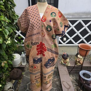 着物リメイク 半纏 藍無地 雪ん子など パッチワーク スカート | iichi