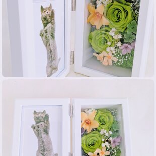 プリザーブドフラワー白い大輪の薔薇5本のふんわり花束ラッピング