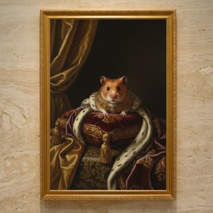 犬（キャバリア）のルネサンス風肖像画 油絵風アートA3額装インテリア