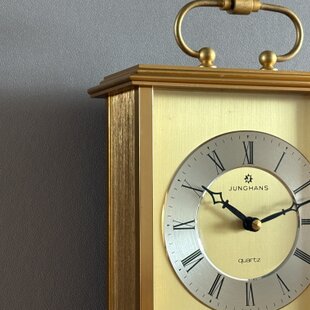 稀少 JUNGHANS ユンハンス クォーツ MOD.DEP アンティーク置時計 ドイツの古き良き時代を感じさせる、JUNGHANS（ユンハンス）製の置時計