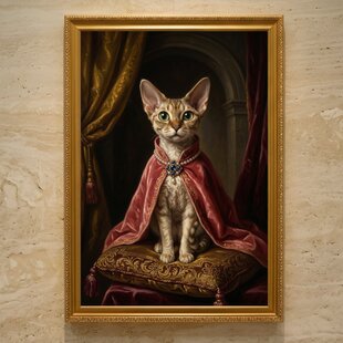 猫（シャルトリュー）のルネサンス風肖像画 油絵風アートA3額装