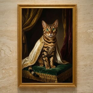 うさぎ（ミニロップ）のルネサンス風肖像画 油絵風アートA3額装