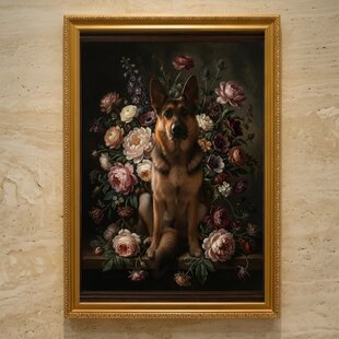 犬（キャバリア）のルネサンス風肖像画 油絵風アートA3額装インテリア