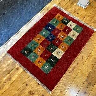 ペルシャ ギャッベ ミニランナー 細長いマット ラグ 113x43㎝ ライオン