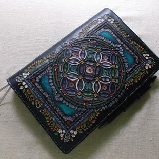 ほぼ日手帳カズン対応 A5サイズ手帳カバー レザー 刻印＆拭き染め
