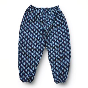 希少！藍染 綿紬の股引き　モンペ 古布　襤褸　野良着 備後絣 もんぺ YAMAKI 綿100% 藍染 昭和レトロ ジャパンヴィンテージ