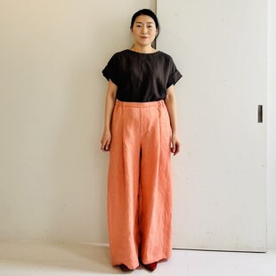手芸素材・材料 ✳︎1132 藍染法被 リメイク 刺し子 パンツ 幅広