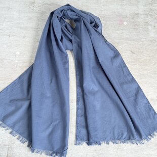 Organic Cotton 藍染 ストール【ボタニカル織り柄】 | iichi 日々の