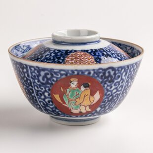 大聖寺伊万里 金襴手 蛸唐草人物文蓋茶碗 明治時代 D515 | iichi 日々