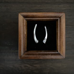 Pt900 プラチナ 0.08ct ワンポイント 天然ダイヤモンド ピアス 上品