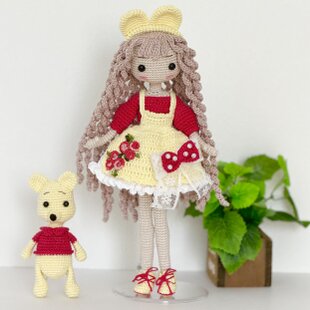 あみぐるみ・ドールチャームꕤねじりヘアの愛ちゃん | iichi 日々の