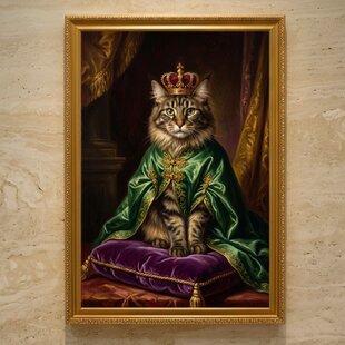 犬（キャバリア）のルネサンス風肖像画 油絵風アートA3額装インテリア