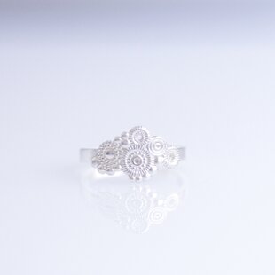 Shell Flower Ring S Silver