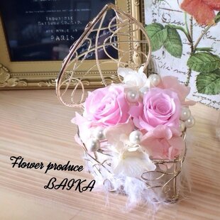 flower gardenアレンジ(pink/blue】プリザーブドフラワー | iichi 日々
