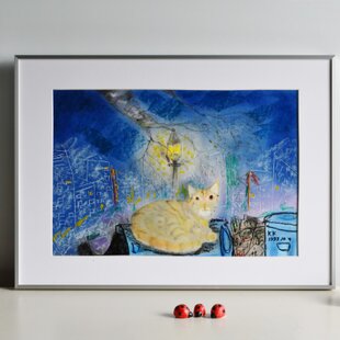 油彩画 原画「近所の風景 高速と空2」アート 絵画 22×27㎝ F3