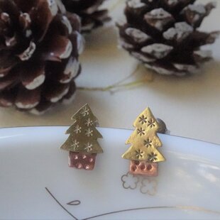 14kgf：*mini*ピアス スカイブルートパーズ＆ライトアメジスト（№9090