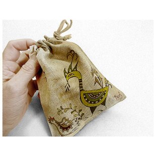 リネンと絹の手織り巾着バックマルチカラー 20cm×22cm×8cm | iichi
