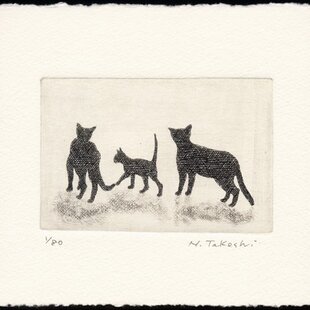前向きな猫 / 銅版画 (額なし） | iichi 日々の暮らしを心地よくする