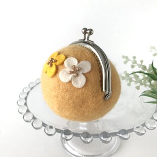豚革 ピッグスキン バネ口ポーチ ハンドメイド 手縫い レザークラフト