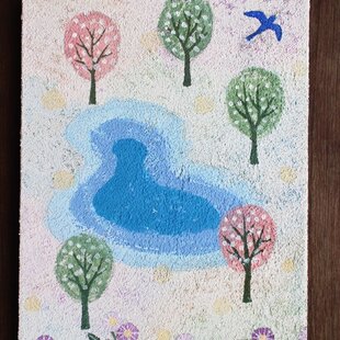 原画 油彩「近所の風景 20265」絵画・サムホールサイズ （16×23