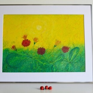 ○金沢産純プラチナ箔使用○太陽と銀の富士図△がんどうあつし絵画白金
