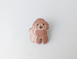 トイプードル 漆ブローチの画像