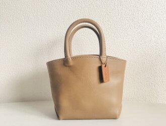 Spring mini tote bag イタリアンレザーアリゾナトープの画像
