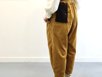 cotton corduroy flag flap pants (mustard)の画像