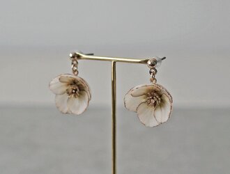 Christmas rose pierce/earring (white)の画像