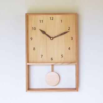 木製 振り子時計 箱型 ケヤキ材18