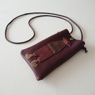 “annco”leather mobile case [bordeaux]