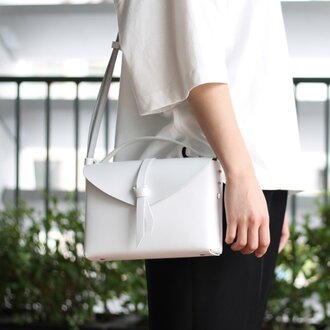 2way box bag slim #white/ 2way レザーボックスバッグ スリム #ホワイト