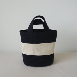 OVALTOTE - stripe -Ⅱ(M) / black & ecru