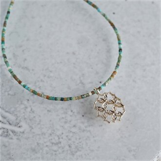 4 petal flower necklace Ⅲ [P066K10YG(NS)]